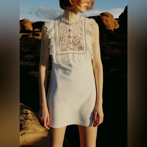 Self-Portrait White Lace‎ Dress Size 0 - Picture 1 of 4